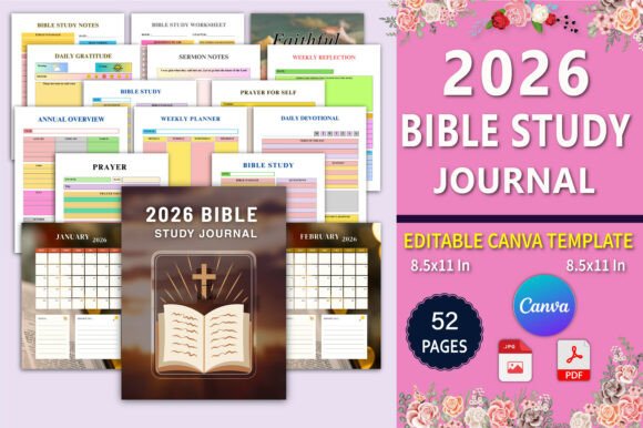 Download ✨ 2026 Bible Study Journal Canva - Premium Resources