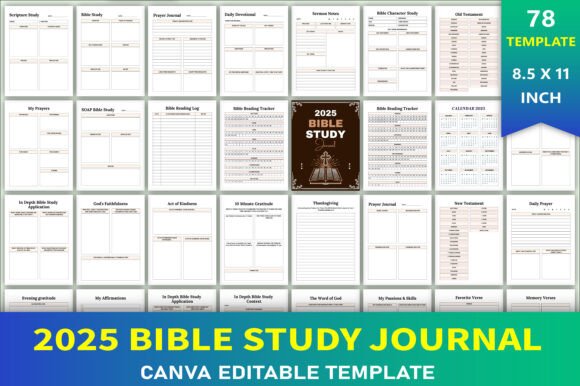 Download Editable 2025 Bible Study Journal - Premium Bundle