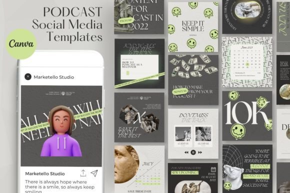 Download Podcast Instagram Post Templates KIT - Instagram post template Collection