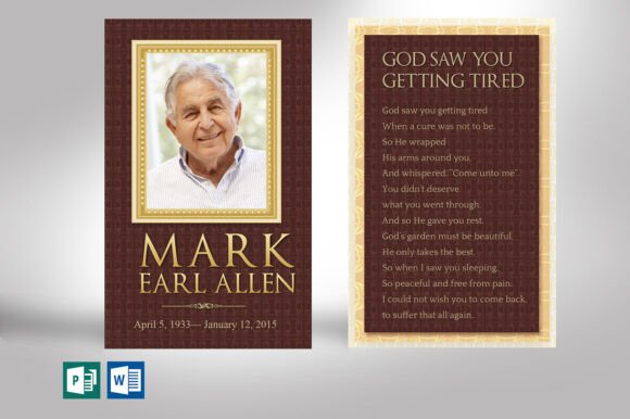 Download Legacy Funeral Prayer Card Template Set - Premium Resources