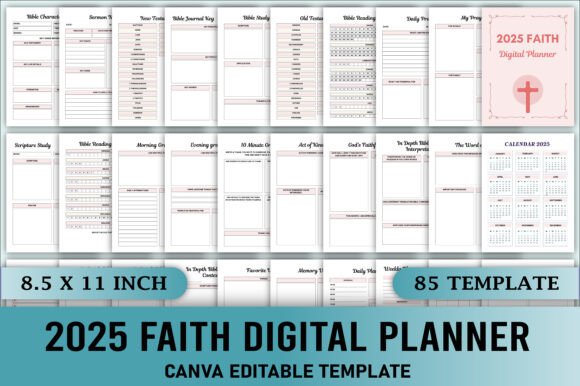 Download Editable 2025 Faith Digital Planner - Premium Bundle